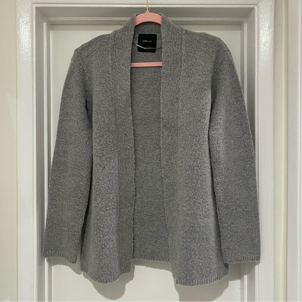 NWOT ZARA Knit - Gray Wool Blend Open Cardigan